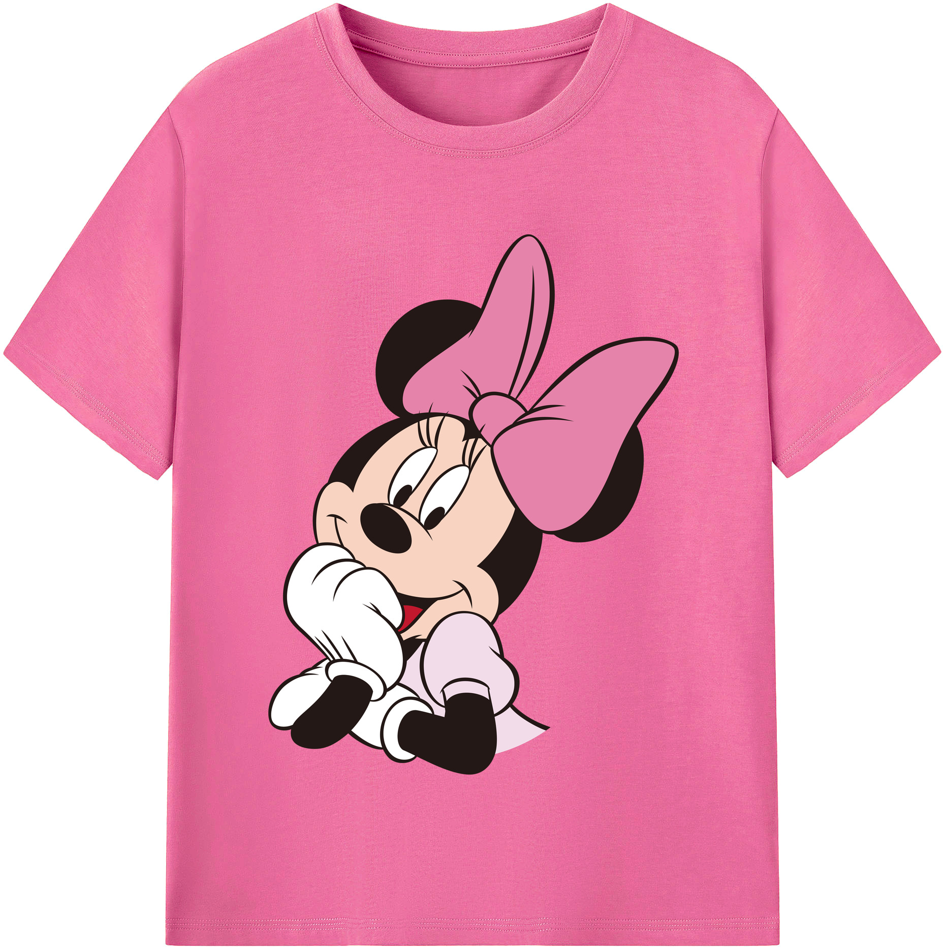 （画像用） ミッキーマウス Mickey Mouse レディースカジュアルプリントTシャツ（綿100％）